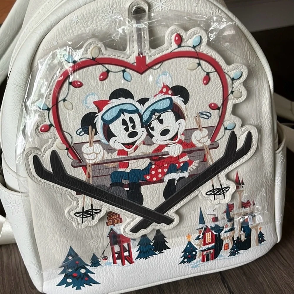 NWT Disney Loungefly Mickey & Minnie Mouse Holiday Backpack